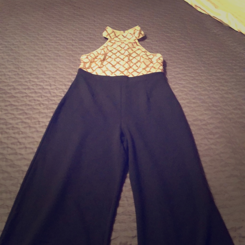 Black and cream (with sequins) jumpsuit
